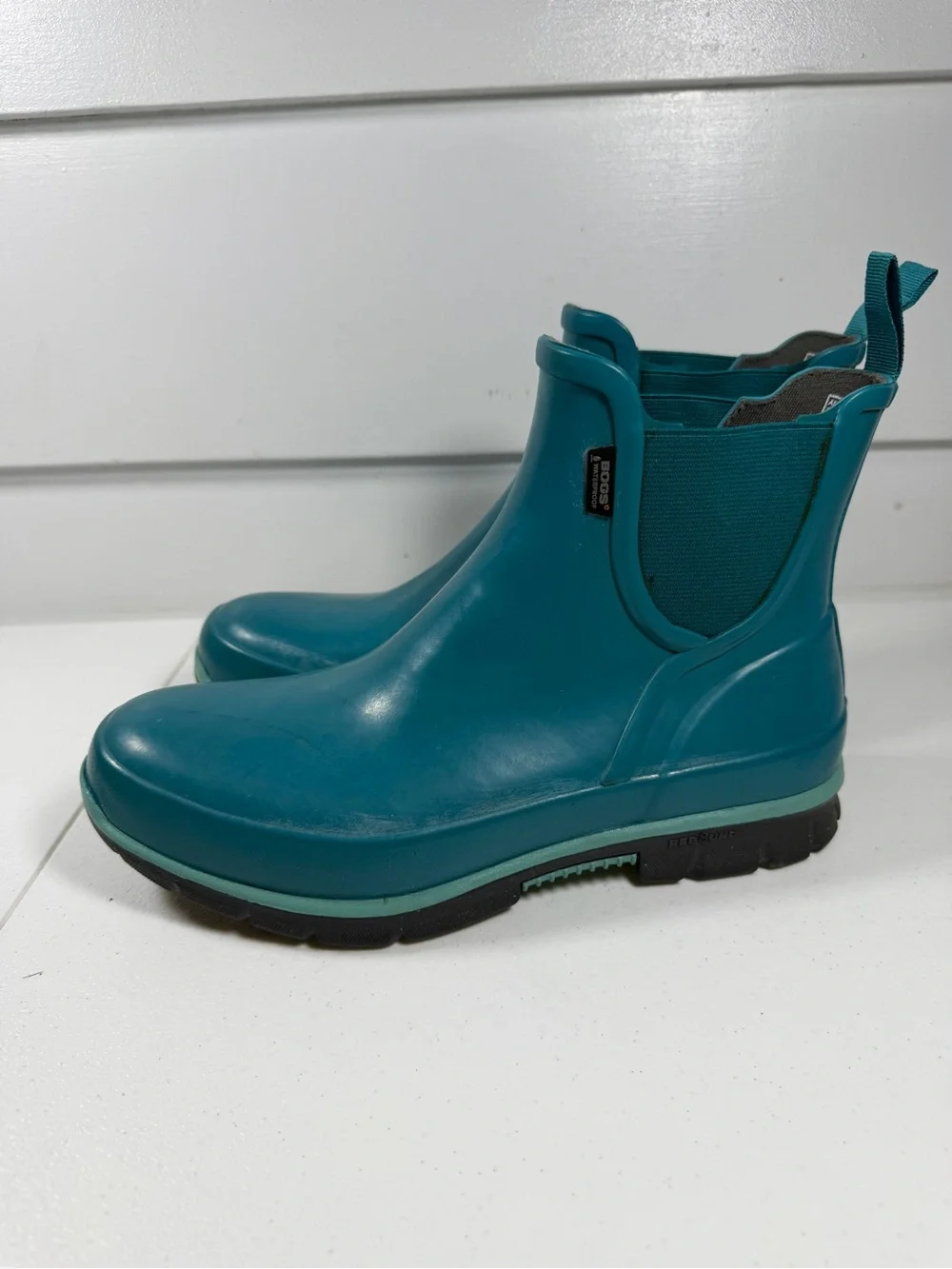 Bogs Amanda Slipboop Teal Rain Chelsea Boots - Waterproof Slip-On Womes size 8